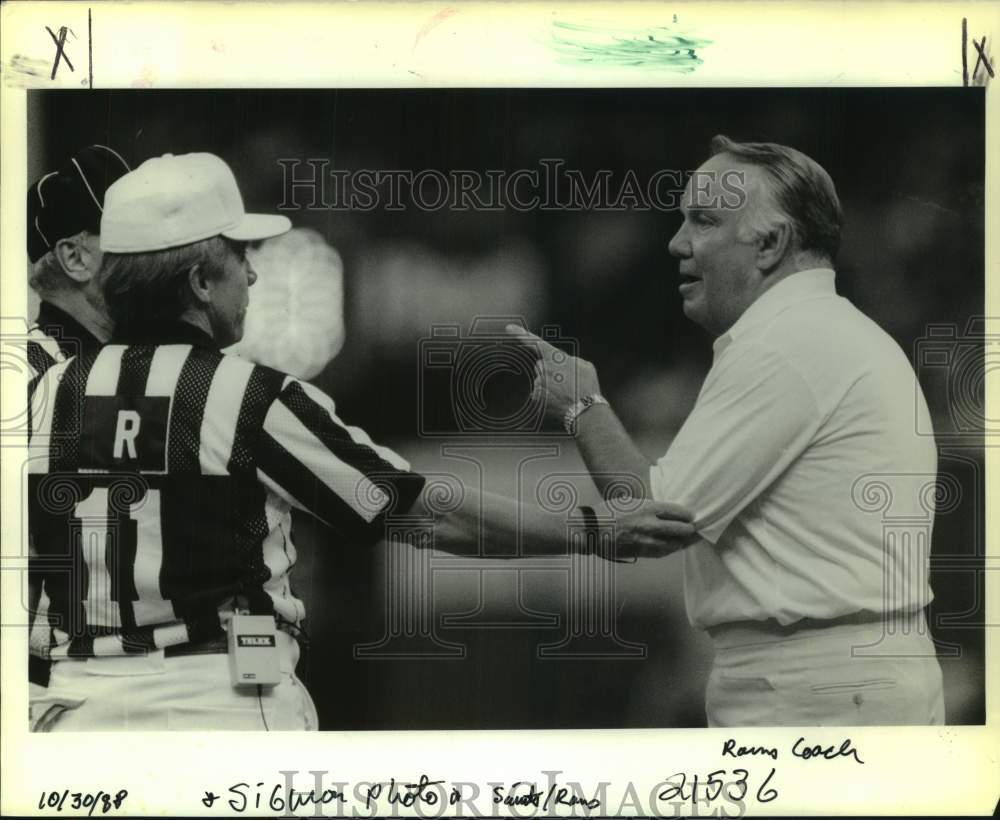 1988 Press Photo Los Angeles Rams football coach John Robinson - nos31570- Historic Images