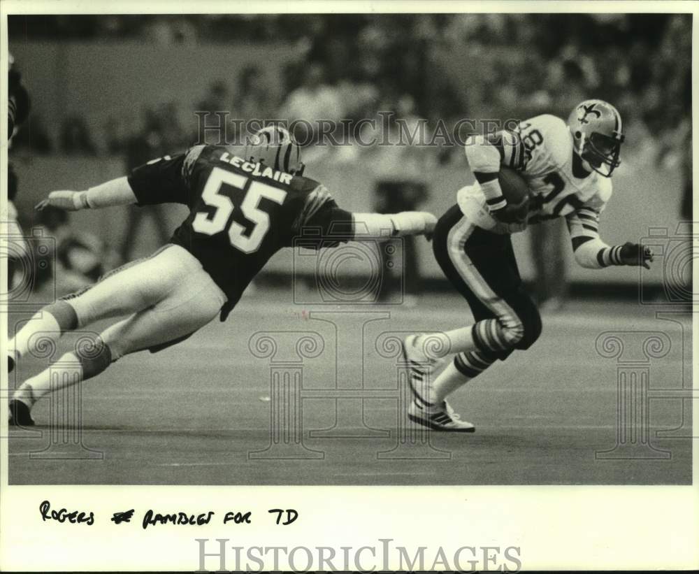 1983 Press Photo New Orleans Saints football player George Rogers vs. Bengals- Historic Images