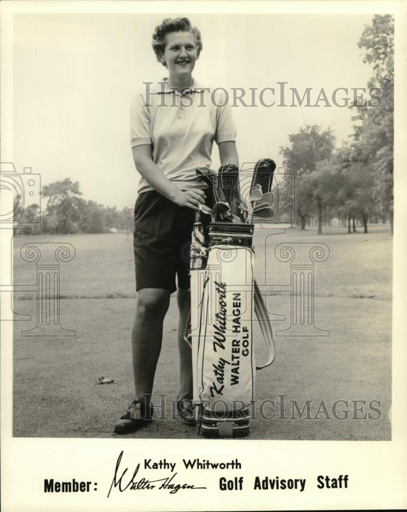 1968 Press Photo Kathy Whitworth, Member Walter Hagen Golf Advisory Staff- Historic Images