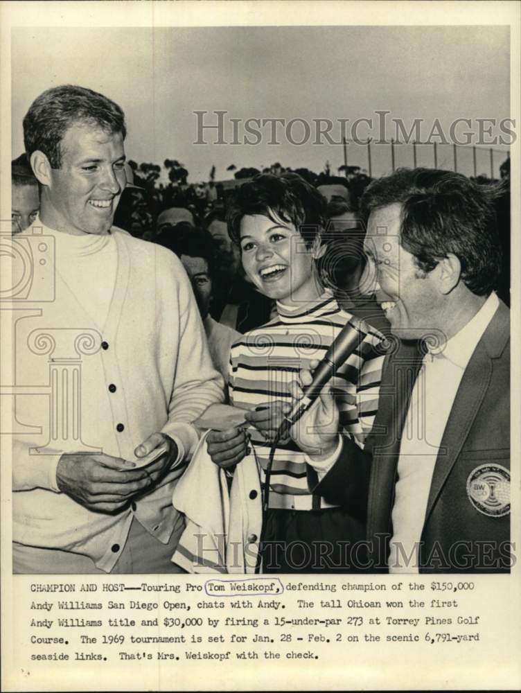 1968 Press Photo Golfer Tom Weiskopf &amp; Wife at Andy Williams San Diego Open- Historic Images