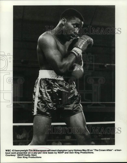 1983 Press Photo Boxer Tim Witherspoon in "The Crown Affair" - nos31928- Historic Images