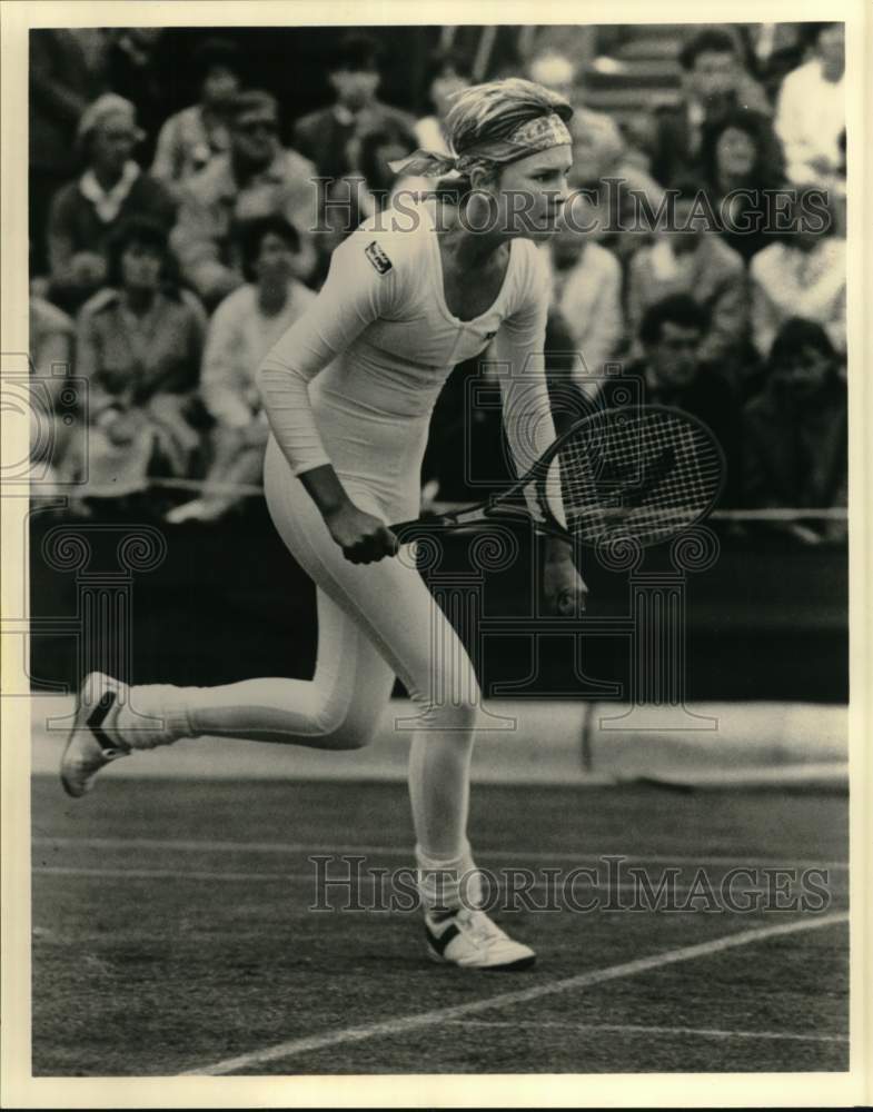 1985 Press Photo Tennis Pro Anne White During Match - nos31952- Historic Images