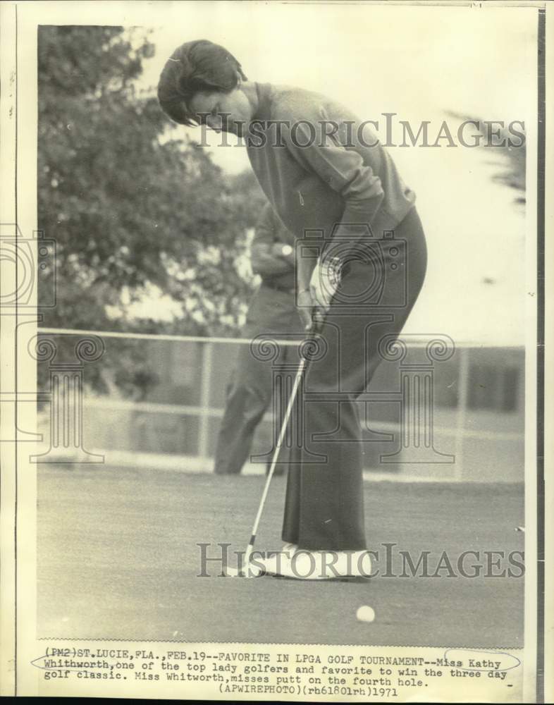 1971 Press Photo Golfer Kathy Whitworth at LPGA Golf Tournament - nos31962- Historic Images