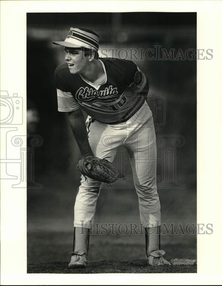 1982 Press Photo Skip Wendel, Chiquita Baseball Pitcher - nos31969- Historic Images