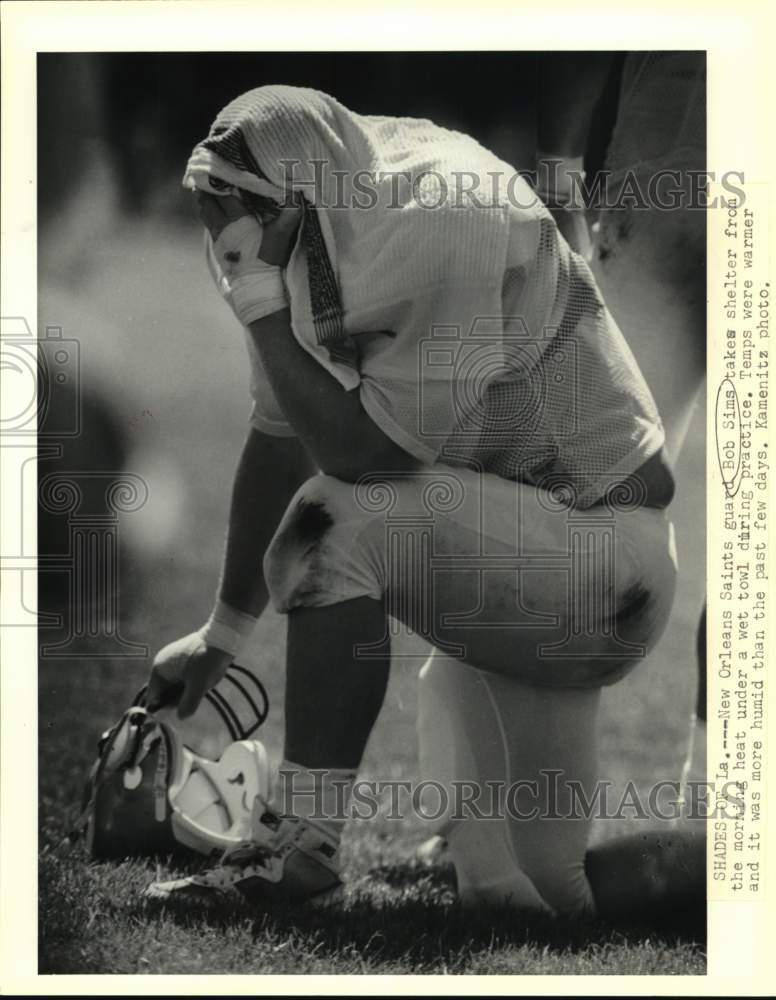 1988 Press Photo New Orleans Saints Guard Bob Sims During Practice - nos32034- Historic Images