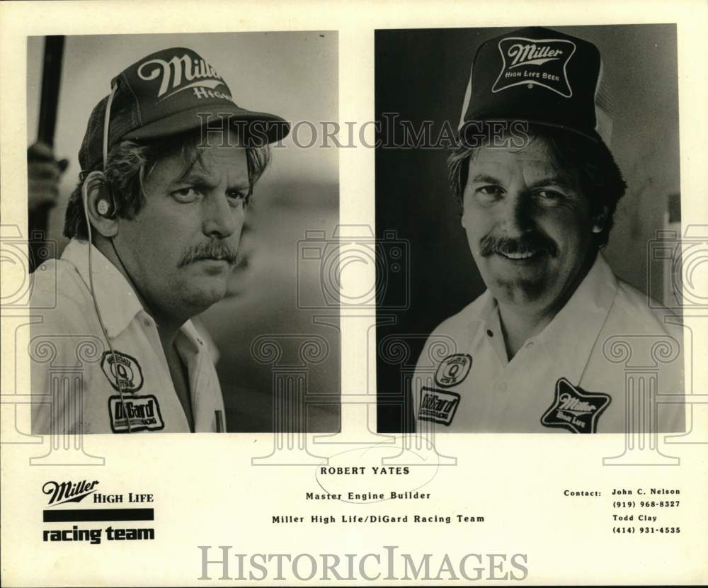 1983 Press Photo Robert Yates of Miller High Life/DiGard Racing Team - nos32340- Historic Images