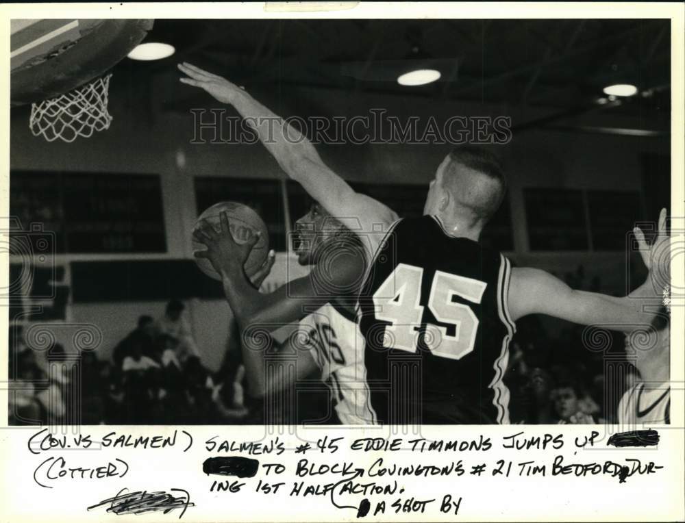 Press Photo Covington vs. Salmen Basketball Game - nos32565- Historic Images