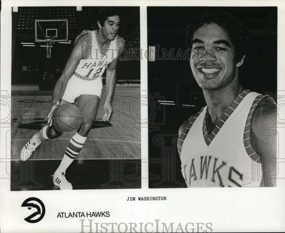 1975 Press Photo Jim Washington of Atlanta Hawks - nos32614- Historic Images