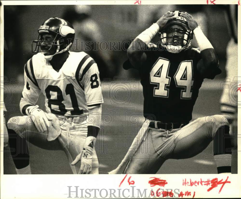 1988 Press Photo Dave Waymer of New Orleans Saints Frustrated During Game- Historic Images