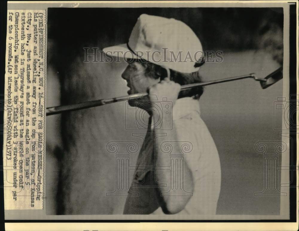 1973 Press Photo Golfer Tom Watson at World Open Golf Championship - nos32668- Historic Images