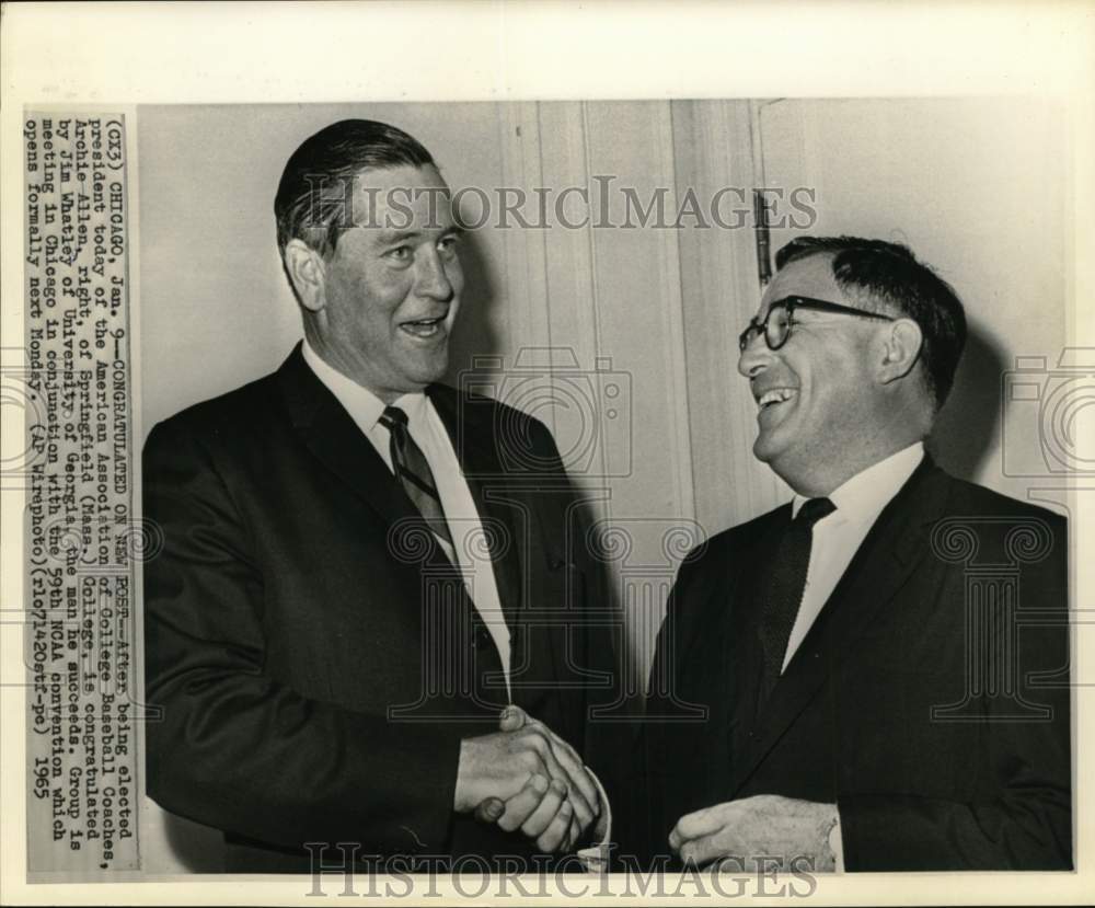 1965 Press Photo Archie Allen with Jim Whatley at NCAA Convention in ...