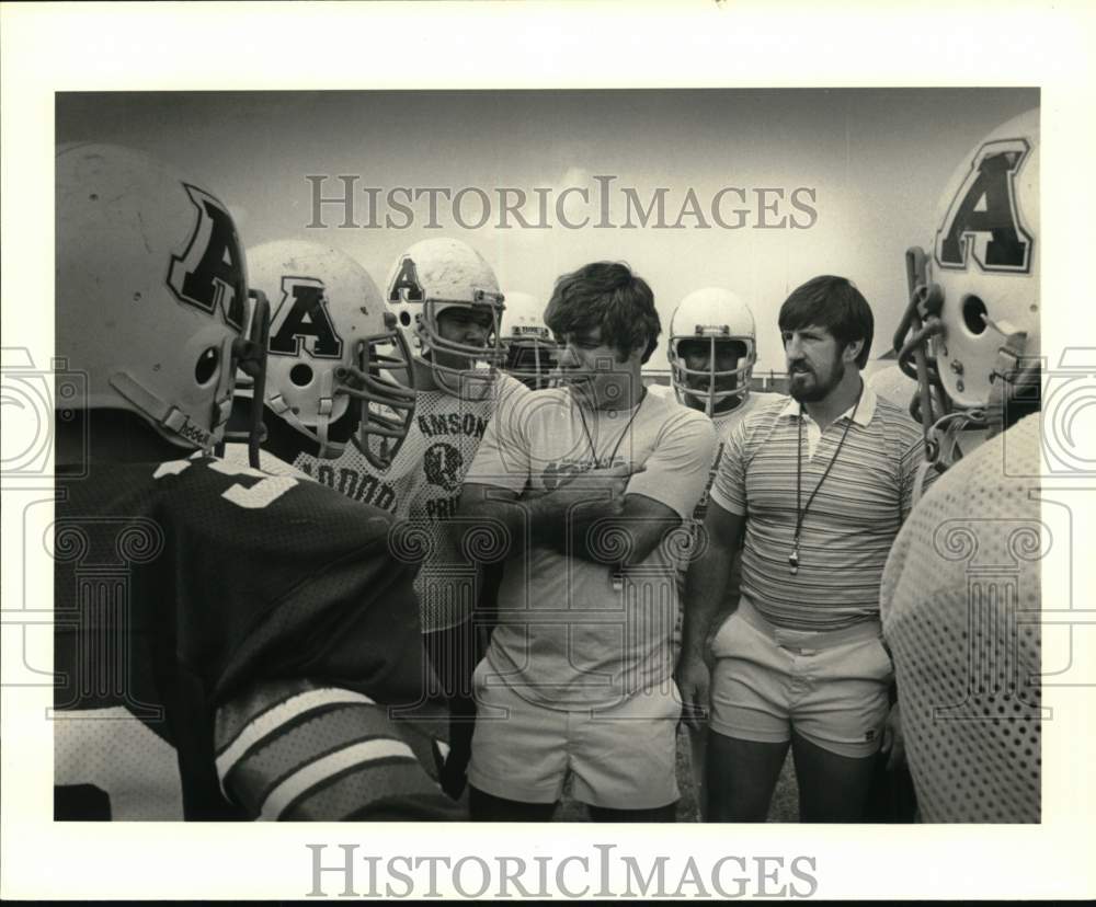 1983 Press Photo Carl Wilderotter, Abramson Football Coach with Players- Historic Images