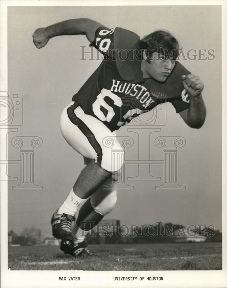 1974 Press Photo Max Vater, University of Houston Football Player - nos32970- Historic Images