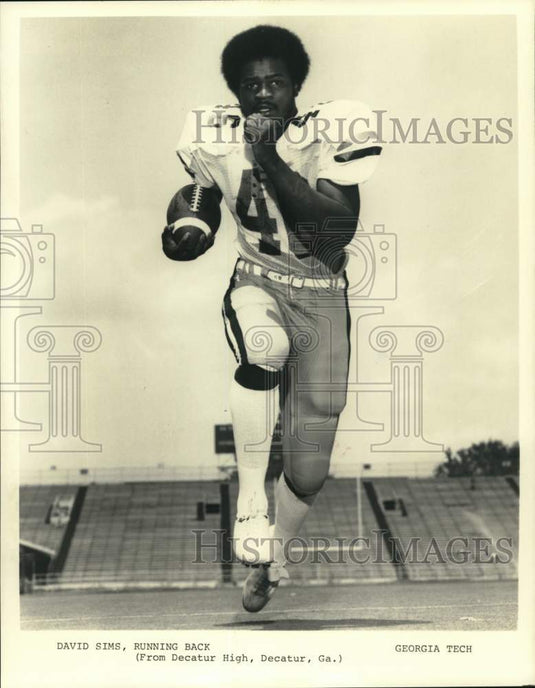 1975 Press Photo David Sims, Georgia Tech Running Back - nos33091- Historic Images