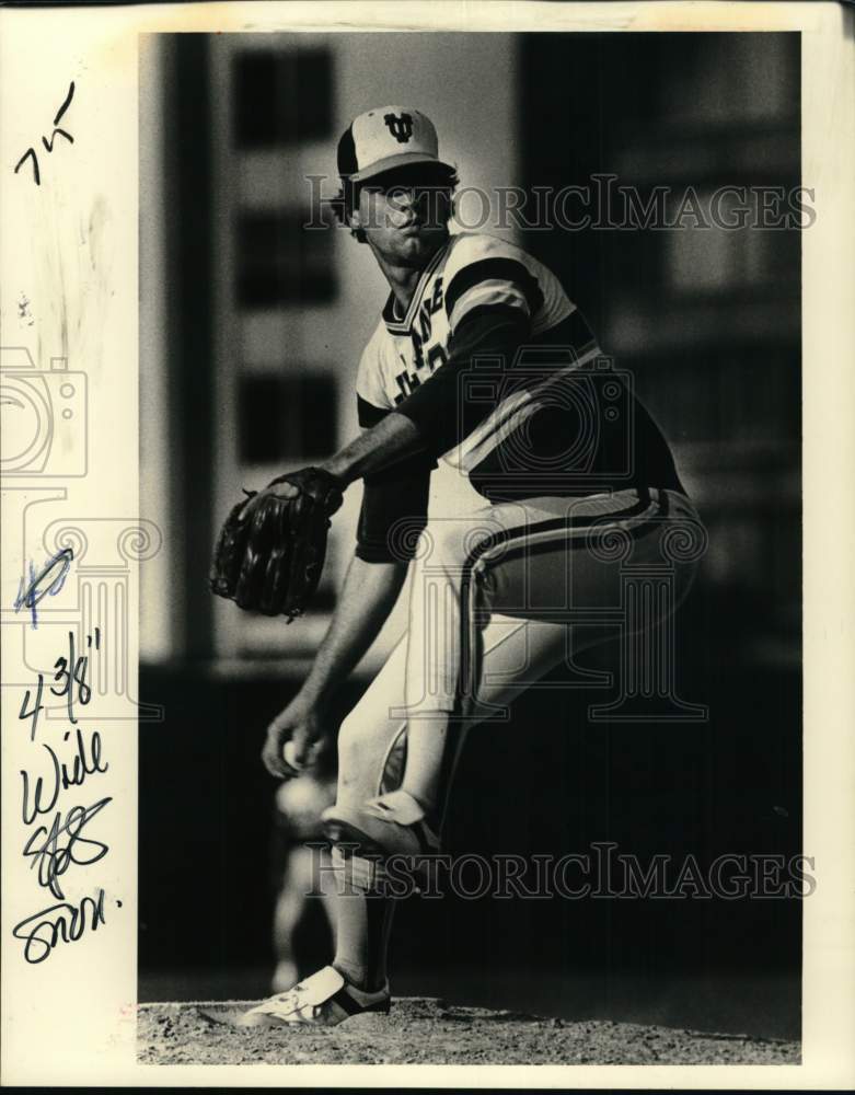 1980 Press Photo Tulane Pitcher Frank Wills - nos33196- Historic Images