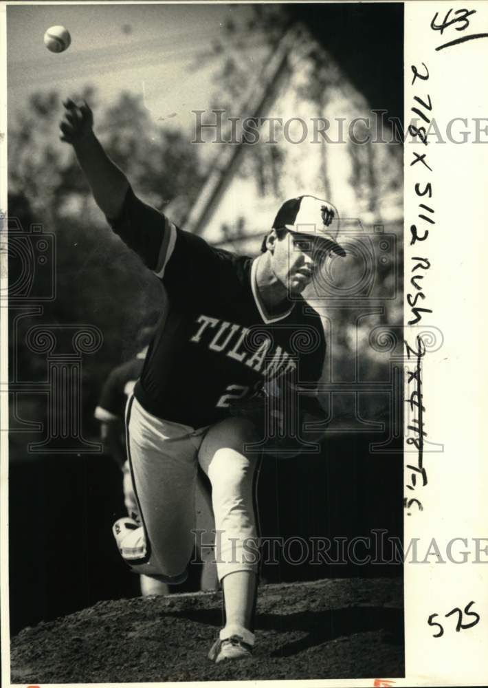 1980 Press Photo Tulane Pitcher Frank Wills - nos33199- Historic Images