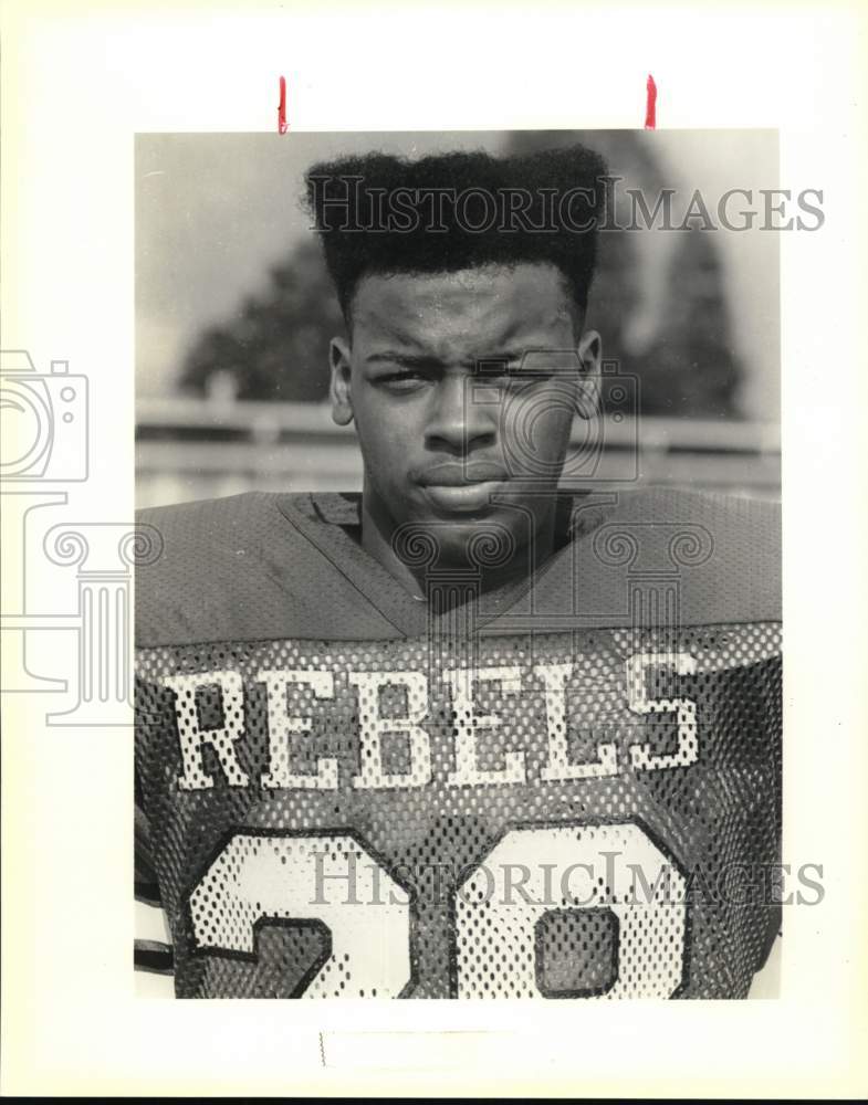 1989 Press Photo O&#39;Neal Scott, Riverdale Rebels Football Player - nos33432- Historic Images