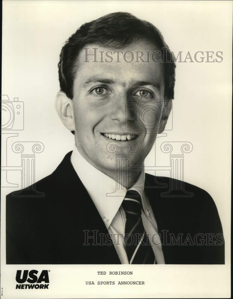 1988 Press Photo Ted Robinson, USA Sports Announcer - nos33463- Historic Images