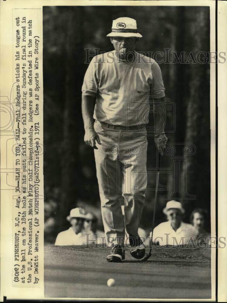 1971 Press Photo Phil Rodgers at U.S. Professional Match Play Golf Championship- Historic Images