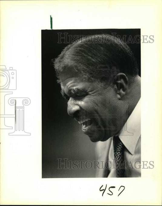 1988 Press Photo Grambling Coach Eddie Robinson Shouting in Frustration- Historic Images