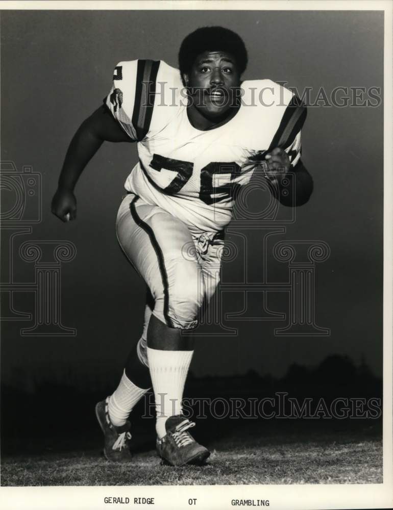 1977 Press Photo Gerald Ridge, Grambling Offensive Tackle - nos33516- Historic Images