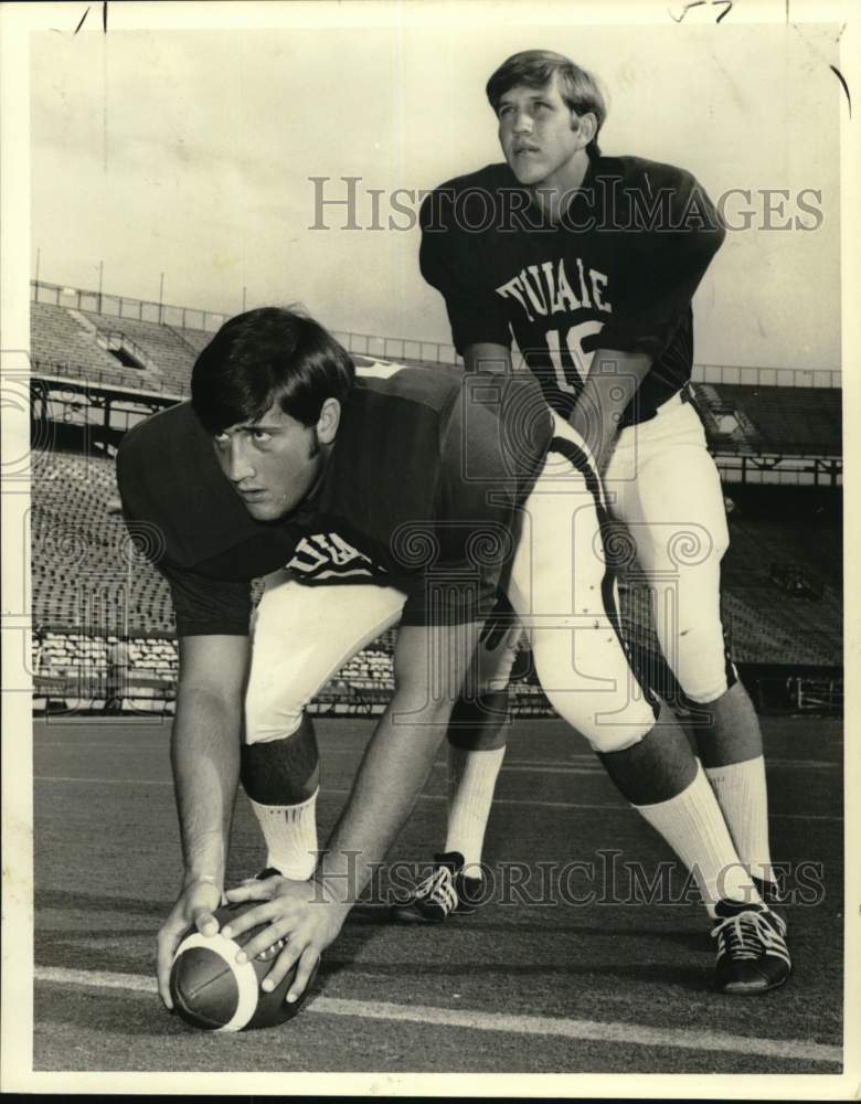 1972 Press Photo Steve Wade, Mike Walker of Tulane Football - nos33563- Historic Images