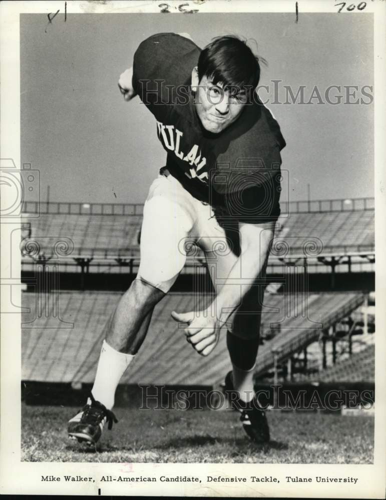 1970 Press Photo Mike Walker, All-American Candidate, Defensive Tackle, Tulane- Historic Images