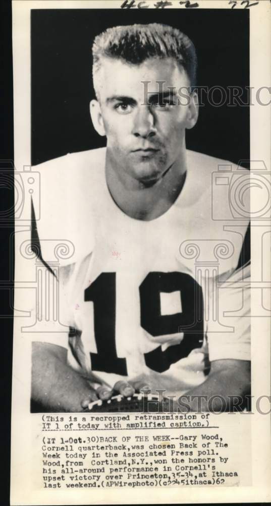 1967 Press Photo Gary Wood, Cornell Quarterback - nos33661- Historic Images