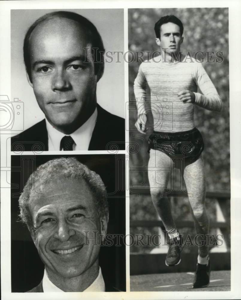 1987 Press Photo ESPN Broadcasters Alberto Salazar, Larry Rawson, George Hirsch- Historic Images