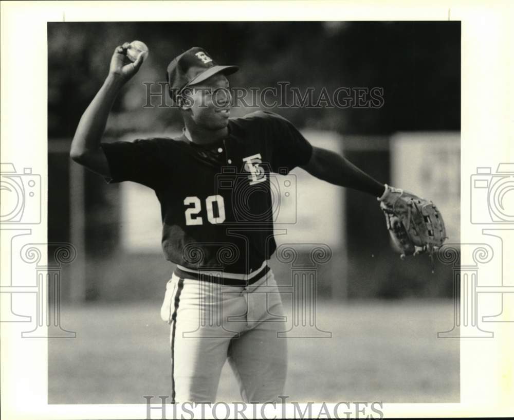 1990 Press Photo Leroy Williams, East St. John Baseball Player - nos34021- Historic Images