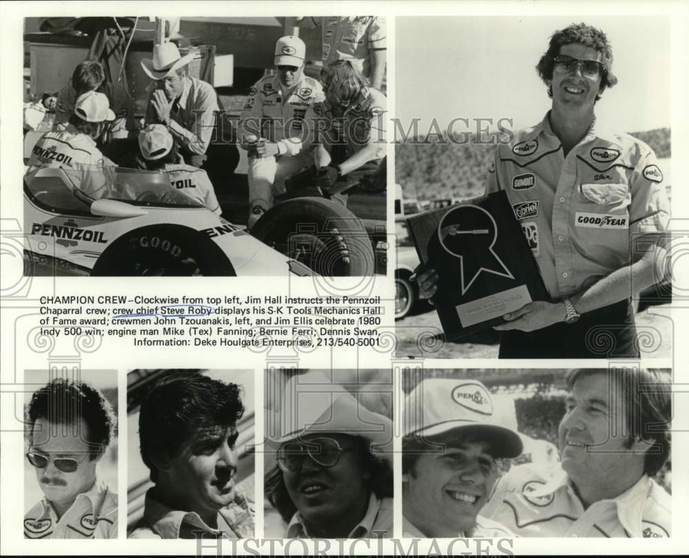 1981 Press Photo Pennzoil Chaparral Race Car Crew Members - nos34118- Historic Images