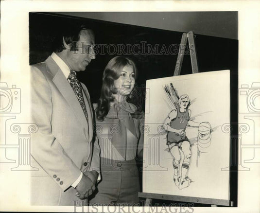 1974 Press Photo Fred Rosenfield, Kay Johnson at NBC Press Conference- Historic Images