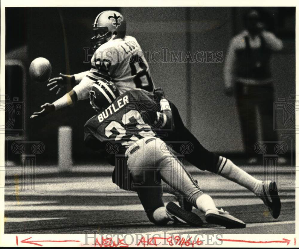 1983 Press Photo Saints vs. Atlanta Falcons Football Game - nos34179- Historic Images