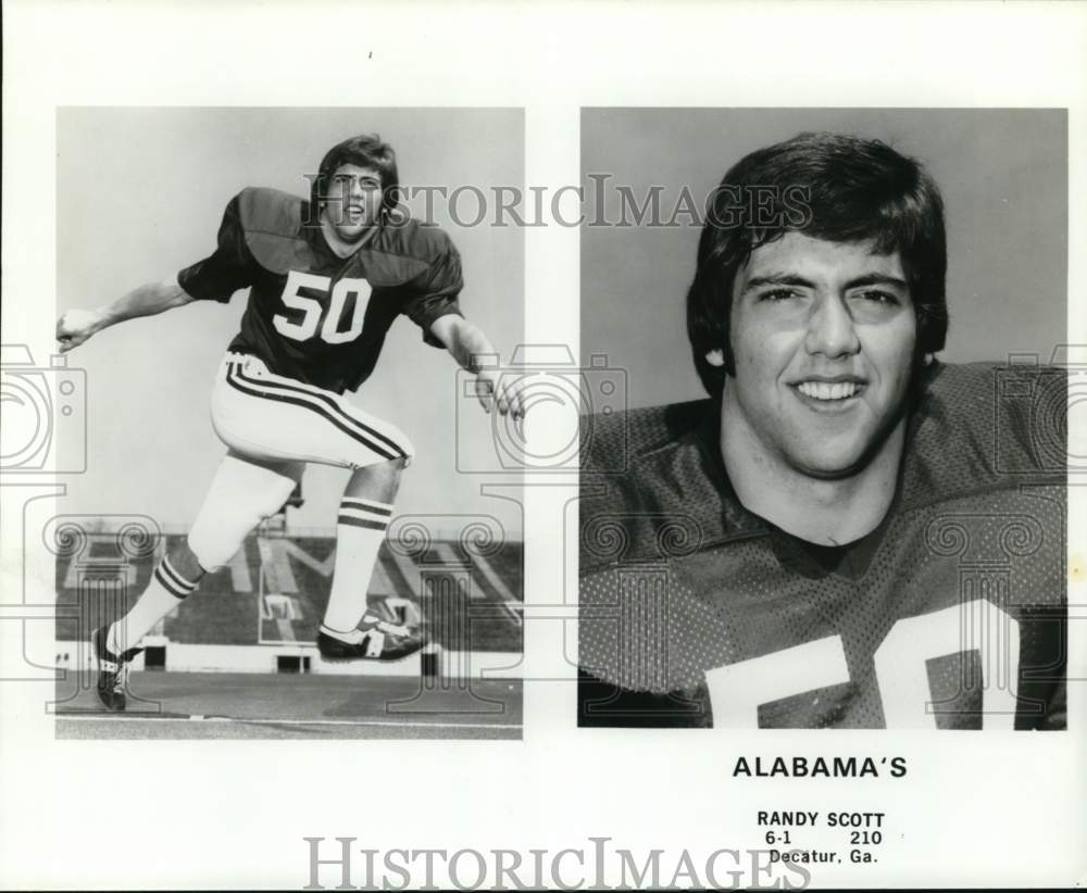 1980 Press Photo Randy Scott of Alabama Football - nos34187- Historic Images