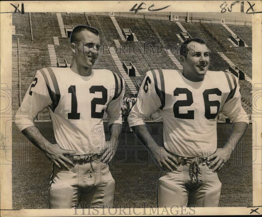 Press Photo Football Players Pat Screen, Danny LeBlanc - nos34189- Historic Images