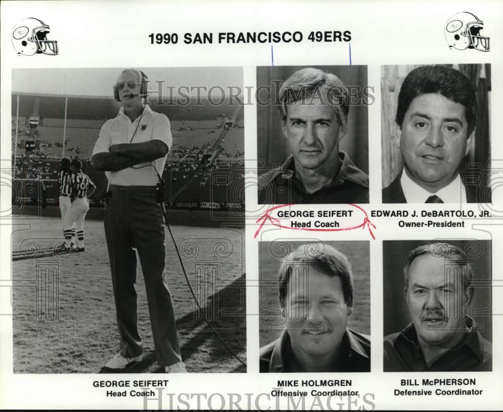 1990 Press Photo San Francisco 49ers Staff - nos34220- Historic Images