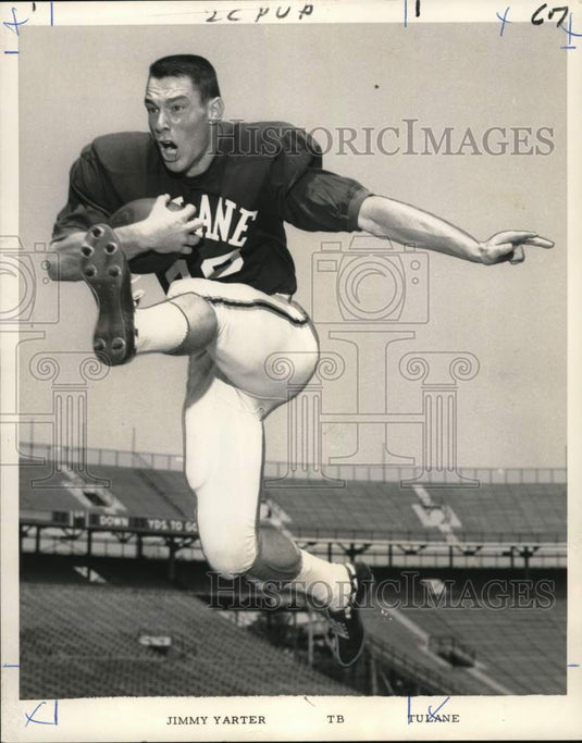 1967 Press Photo Jimmy Yarter, Tulane Football Safety - nos34266- Historic Images