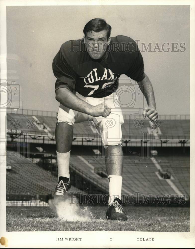 1967 Press Photo Jim Wright, Tulane Football Tackle - nos34277- Historic Images