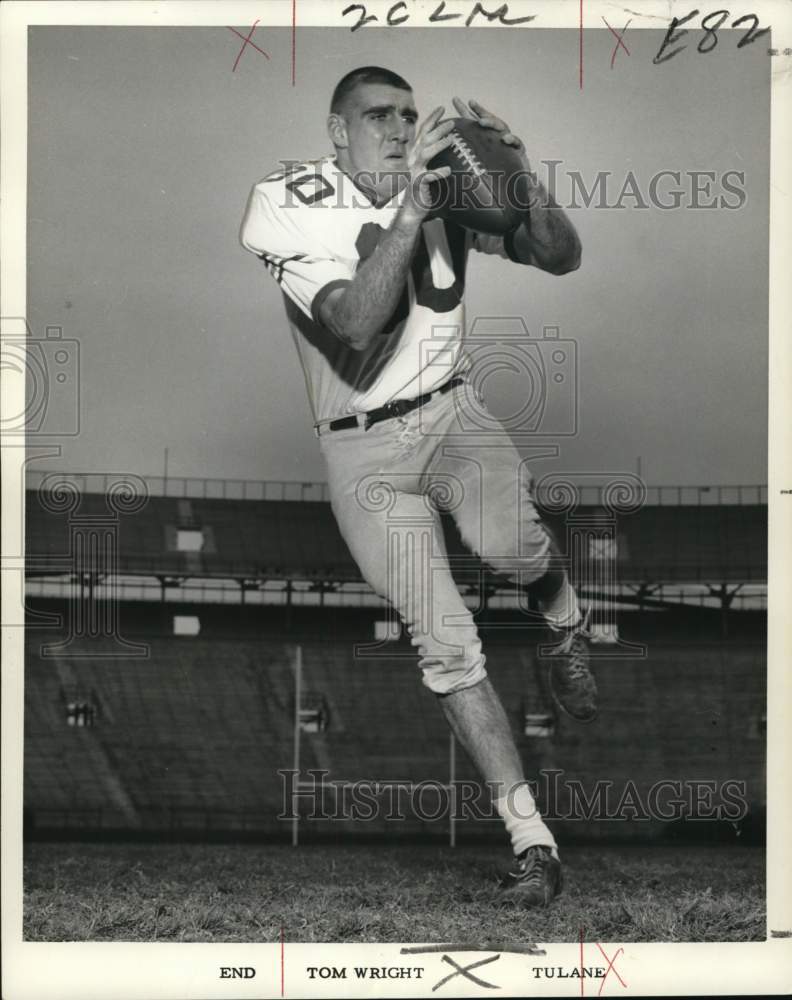 1966 Press Photo Tom Wright, Tulane Football End - nos34287- Historic Images