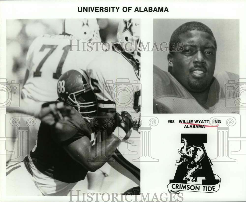 1990 Press Photo Willie Wyatt of University of Alabama Crimson Tide Football- Historic Images