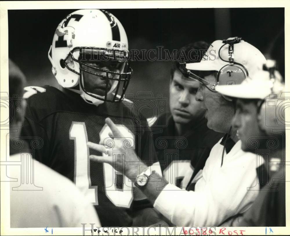 Press Photo Tulane Quarterback James Woods with Coach - nos34430- Historic Images