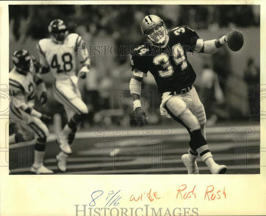1987 Press Photo Barry Word of New Orleans Saints Football During Game- Historic Images