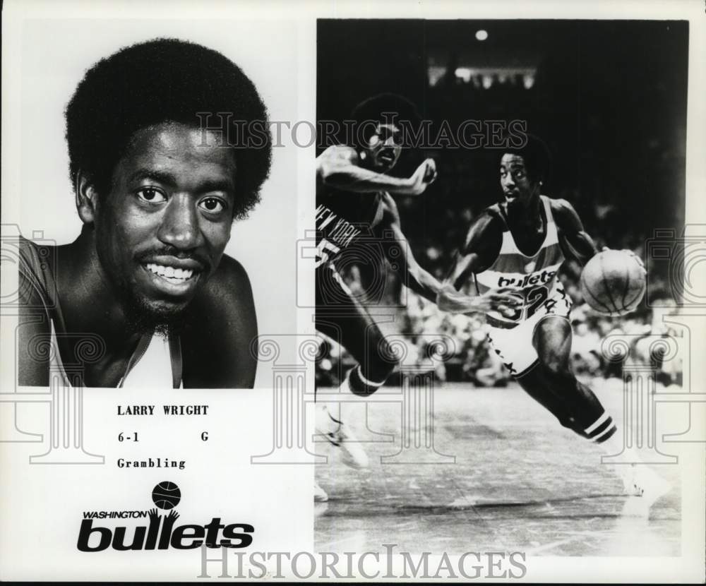 1977 Press Photo Larry Wright of Washington Bullets Basketball - nos34456- Historic Images