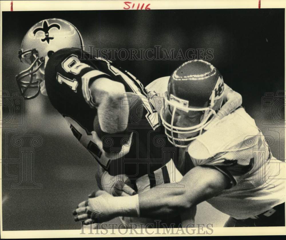 1985 Press Photo New Orleans Saints vs. Kansas City Football - nos34515- Historic Images