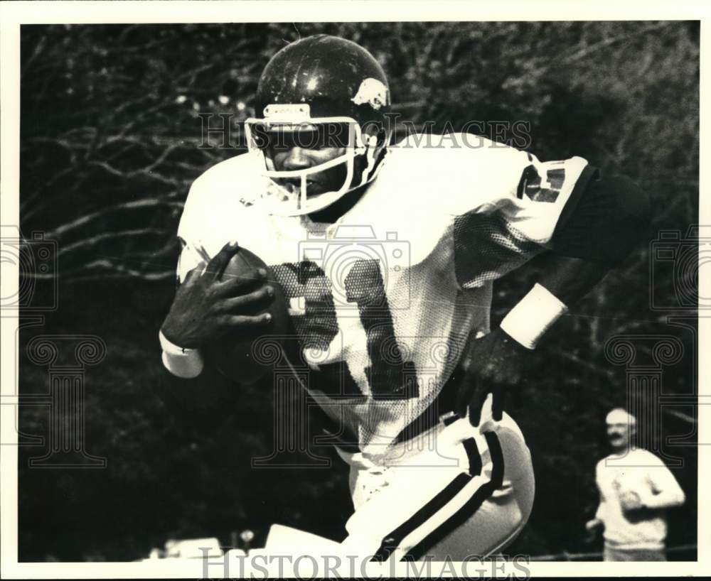 1980 Press Photo Arkansas Running Back Roland Sales at Super Bowl - nos34557- Historic Images