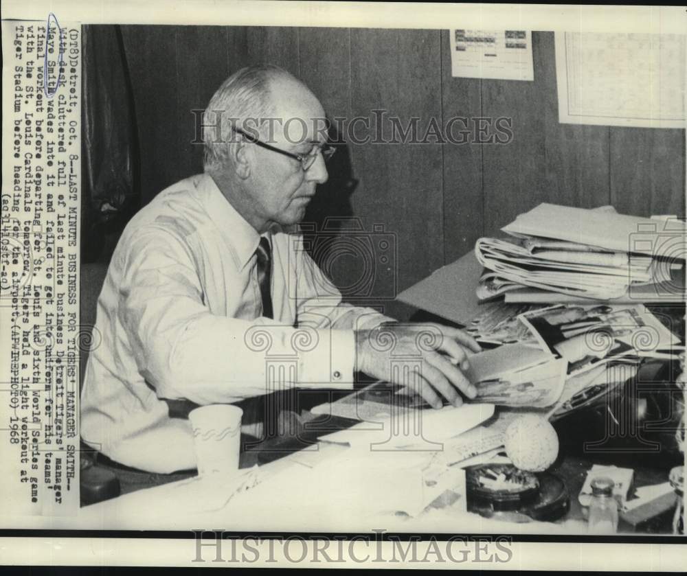 1968 Press Photo Detroit Tigers manager Mayo Smith&#39;s team going to World Series- Historic Images