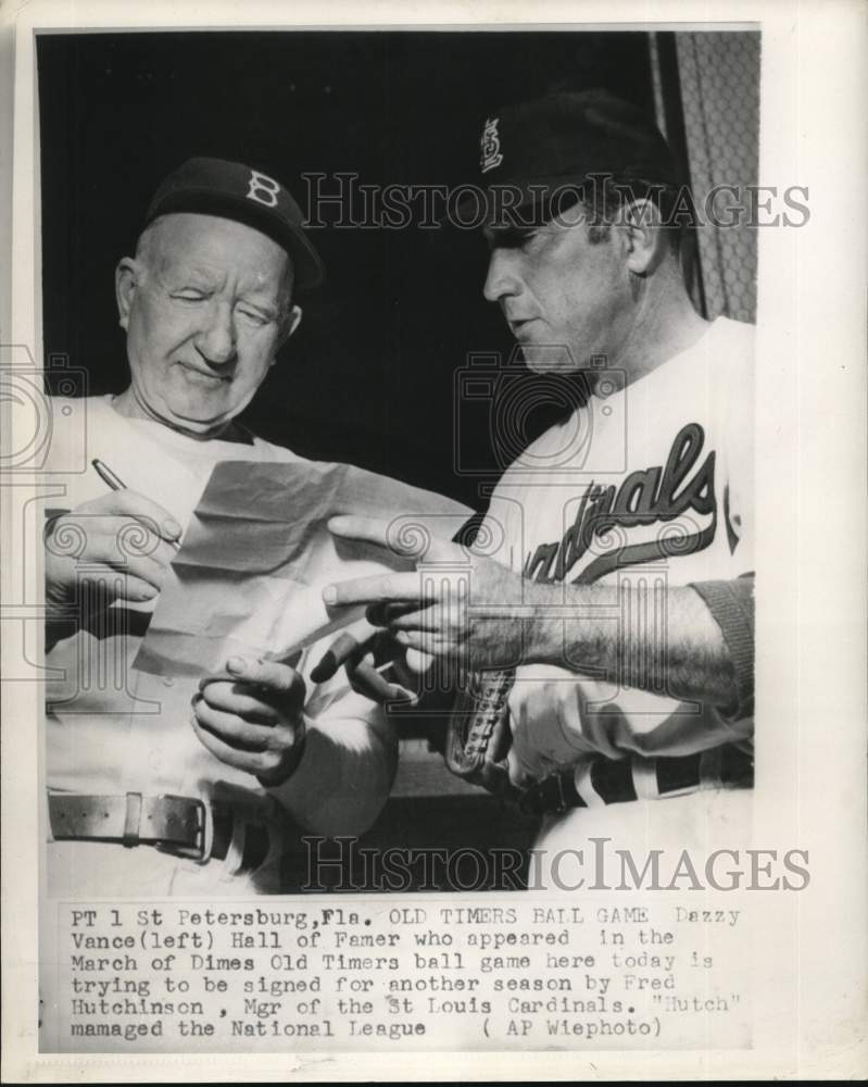 Press Photo Dazzy Vance wants another season with Fred Hutchinson &amp; Cardinals- Historic Images