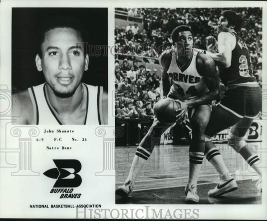 1977 Press Photo NBA's Buffalo Braves 6'9" forward-center John Shumate- Historic Images
