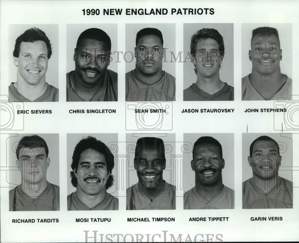 1990 Press Photo Members of the New England Patriots football team - nos35100- Historic Images