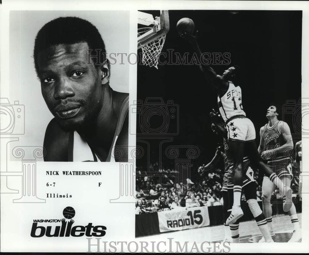 1977 Press Photo Washington Bullets' 6'7" basketball forward Nick Weatherspoon- Historic Images